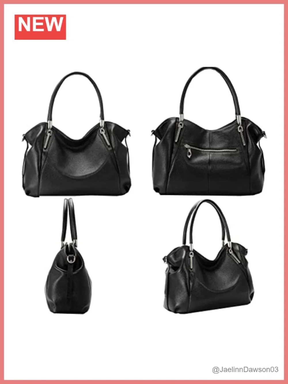Genuine Leather Satchel Handbag Tote Shoulder Bag Detachable Strap